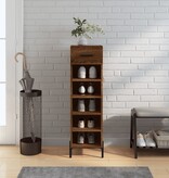 VidaXL Schoenenkast 30x35x105 cm bewerkt hout bruin eikenkleur