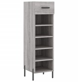VidaXL Schoenenkast 30x35x105 cm bewerkt hout grijs sonoma eikenkleur