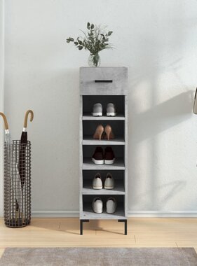 VidaXL Schoenenkast 30x35x105 cm bewerkt hout betongrijs