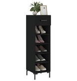 VidaXL Schoenenkast 30x35x105 cm bewerkt hout zwart