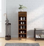 VidaXL Schoenenkast 30x35x105 cm bewerkt hout bruin eikenkleur