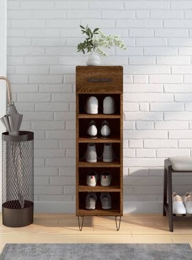 VidaXL Schoenenkast 30x35x105 cm bewerkt hout bruin eikenkleur