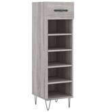 VidaXL Schoenenkast 30x35x105 cm bewerkt hout grijs sonoma eikenkleur
