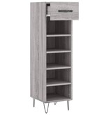 VidaXL Schoenenkast 30x35x105 cm bewerkt hout grijs sonoma eikenkleur