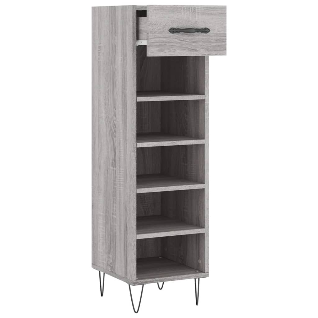 VidaXL Schoenenkast 30x35x105 cm bewerkt hout grijs sonoma eikenkleur