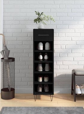 VidaXL Schoenenkast 30x35x105 cm bewerkt hout zwart