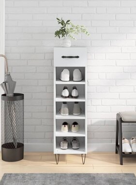 VidaXL Schoenenkast 30x35x105 cm bewerkt hout wit