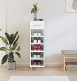 VidaXL Schoenenkast 30x35x105 cm bewerkt hout hoogglans wit