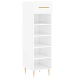 VidaXL Schoenenkast 30x35x105 cm bewerkt hout hoogglans wit