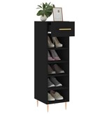 VidaXL Schoenenkast 30x35x105 cm bewerkt hout zwart