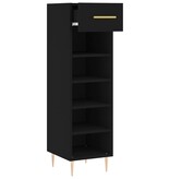 VidaXL Schoenenkast 30x35x105 cm bewerkt hout zwart