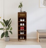 VidaXL Schoenenkast 30x35x105 cm bewerkt hout bruin eikenkleur