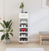VidaXL Schoenenkast 30x35x105 cm bewerkt hout hoogglans wit
