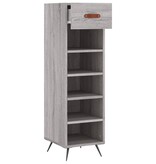 VidaXL Schoenenkast 30x35x105 cm bewerkt hout grijs sonoma eikenkleur