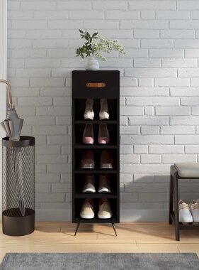 VidaXL Schoenenkast 30x35x105 cm bewerkt hout zwart