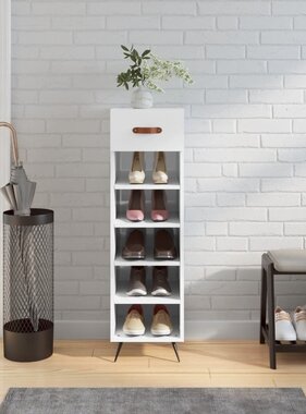 VidaXL Schoenenkast 30x35x105 cm bewerkt hout wit