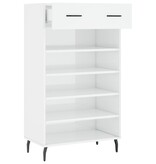 VidaXL Schoenenkast 60x35x105 cm bewerkt hout hoogglans wit