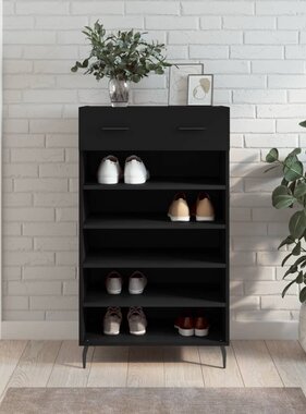 VidaXL Schoenenkast 60x35x105 cm bewerkt hout zwart