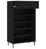 VidaXL Schoenenkast 60x35x105 cm bewerkt hout zwart