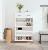 VidaXL Schoenenkast 60x35x105 cm bewerkt hout hoogglans wit