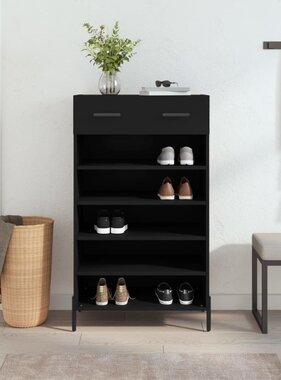 VidaXL Schoenenkast 60x35x105 cm bewerkt hout zwart