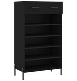 VidaXL Schoenenkast 60x35x105 cm bewerkt hout zwart