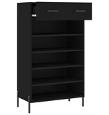 VidaXL Schoenenkast 60x35x105 cm bewerkt hout zwart