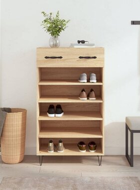 VidaXL Schoenenkast 60x35x105 cm bewerkt hout sonoma eikenkleurig
