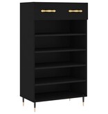 VidaXL Schoenenkast 60x35x105 cm bewerkt hout zwart