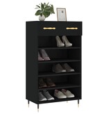 VidaXL Schoenenkast 60x35x105 cm bewerkt hout zwart