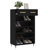 VidaXL Schoenenkast 60x35x105 cm bewerkt hout zwart