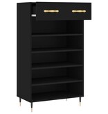 VidaXL Schoenenkast 60x35x105 cm bewerkt hout zwart
