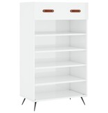 VidaXL Schoenenkast 60x35x105 cm bewerkt hout hoogglans wit