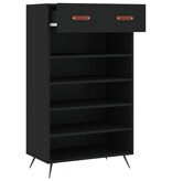 VidaXL Schoenenkast 60x35x105 cm bewerkt hout zwart