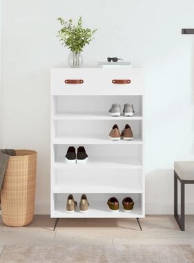 VidaXL Schoenenkast 60x35x105 cm bewerkt hout wit