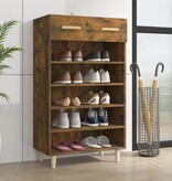 VidaXL Schoenenkast 60x35x105 cm bewerkt hout gerookt eikenkleurig