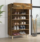 VidaXL Schoenenkast 60x35x105 cm bewerkt hout gerookt eikenkleurig