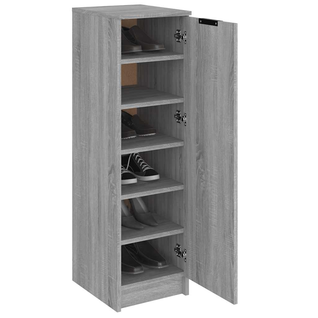 VidaXL Schoenenkast 30x35x100 cm bewerkt hout grijs sonoma eikenkleur