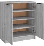 VidaXL Schoenenkast 59x35x70 cm bewerkt hout grijs sonoma eikenkleurig
