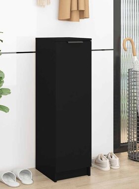 VidaXL Schoenenkast 30x35x100 cm bewerkt hout zwart