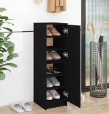 VidaXL Schoenenkast 30x35x100 cm bewerkt hout zwart