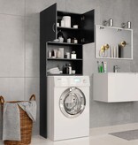 VidaXL Wasmachinekast 64x25,5x190 cm bewerkt hout zwart