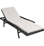 VidaXL Ligbed met kussen poly rattan zwart