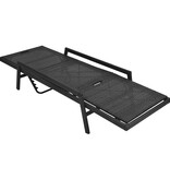 VidaXL Ligbed met kussen poly rattan zwart