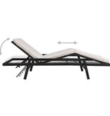 VidaXL Ligbed met kussen poly rattan zwart