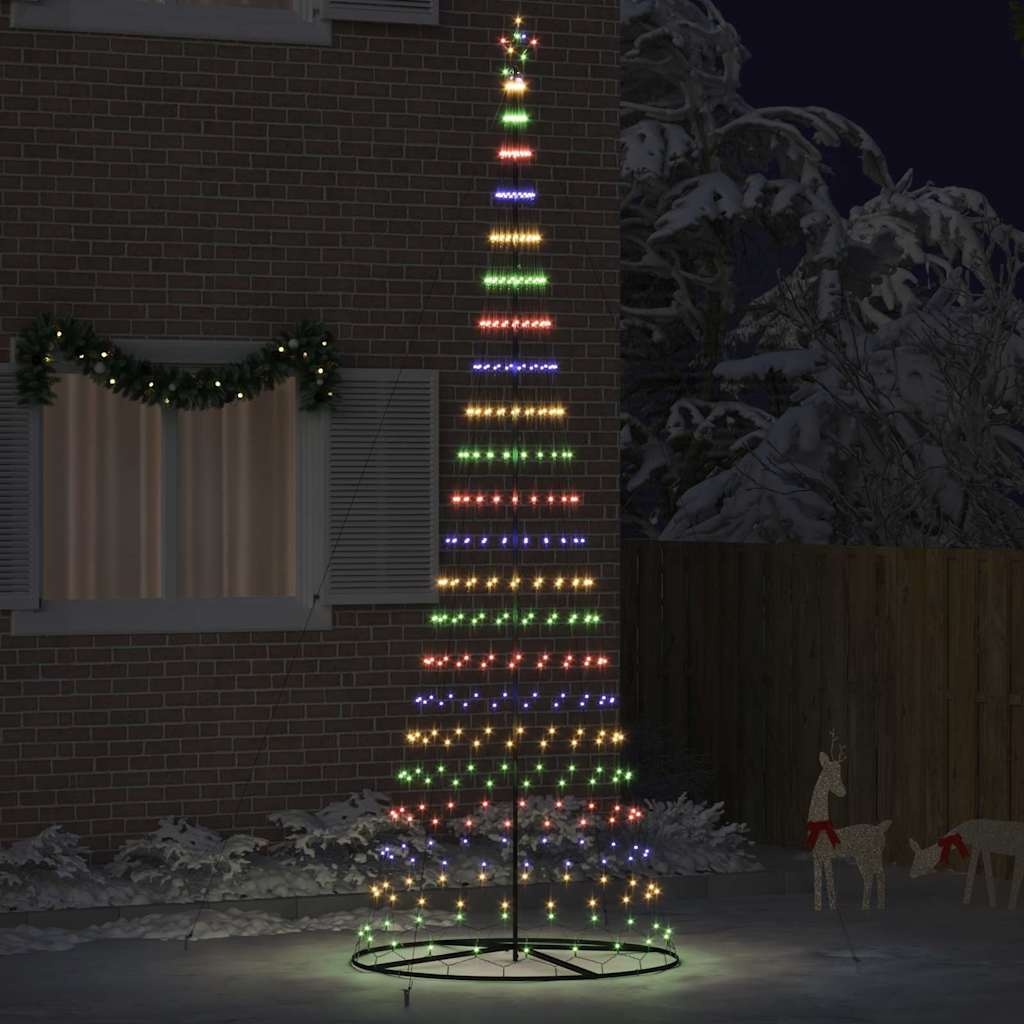 VidaXL LED Kerstboom met 455 LED Multikleur 184.5 cm Metaal