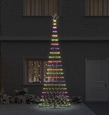 VidaXL LED Kerstboom met 455 LED Multikleur 184.5 cm Metaal