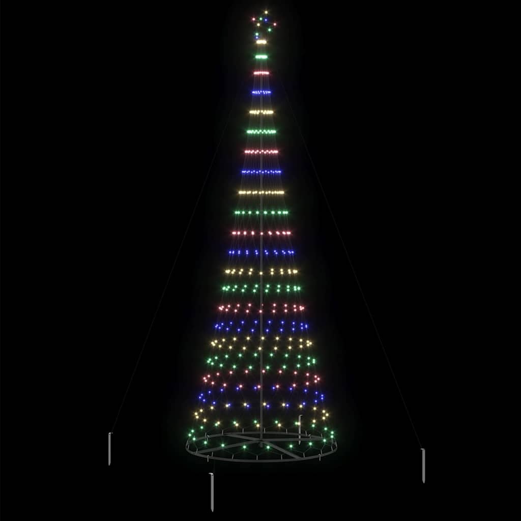 VidaXL LED Kerstboom met 455 LED Multikleur 184.5 cm Metaal