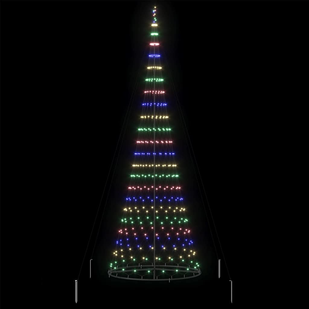 VidaXL LED Kerstboom met 455 LED Multikleur 184.5 cm Metaal