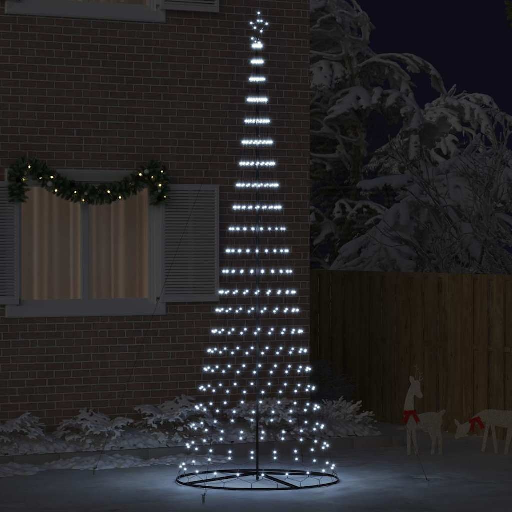 VidaXL LED Kerstboom met 455 LED met standaard Koudwit 184.5 cm Metaal